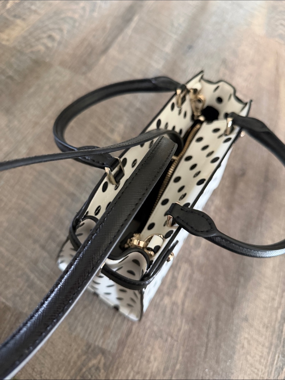 kate spade Black Polka Dot Cream Tote - Picture 4 of 5